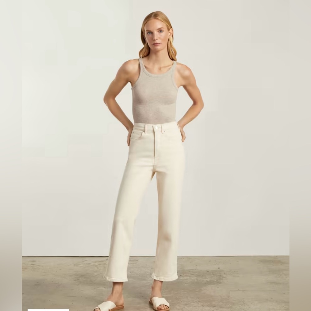Everlane way high ecru jeans, size 27